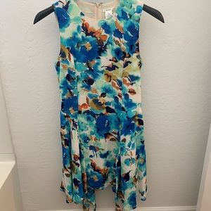 Water color high low dress